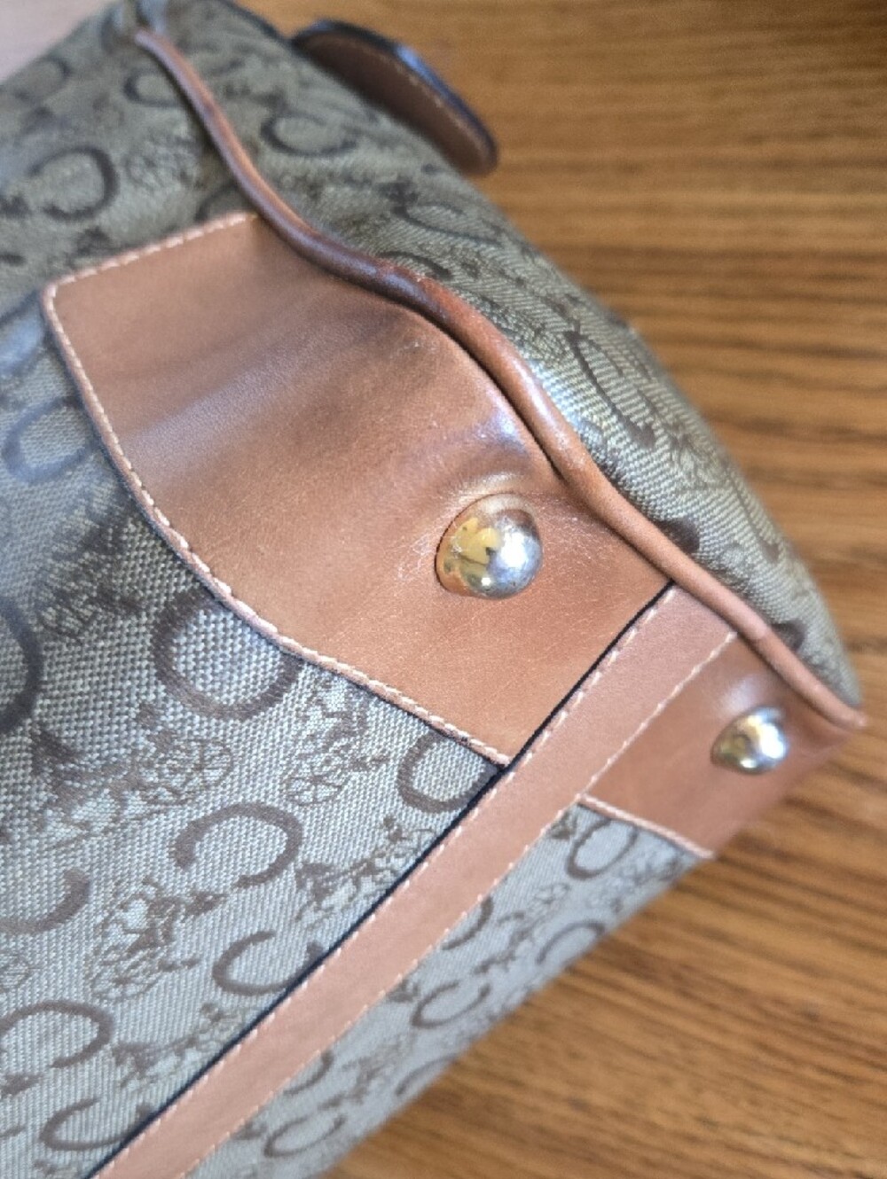 Celine Vintage Macadam Canvas Top Handle  W/ COA - Picture 9 of 15